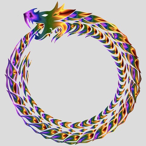 An ouroboros symbol