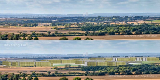 [Simulated before-and-after views from Jury Hill]